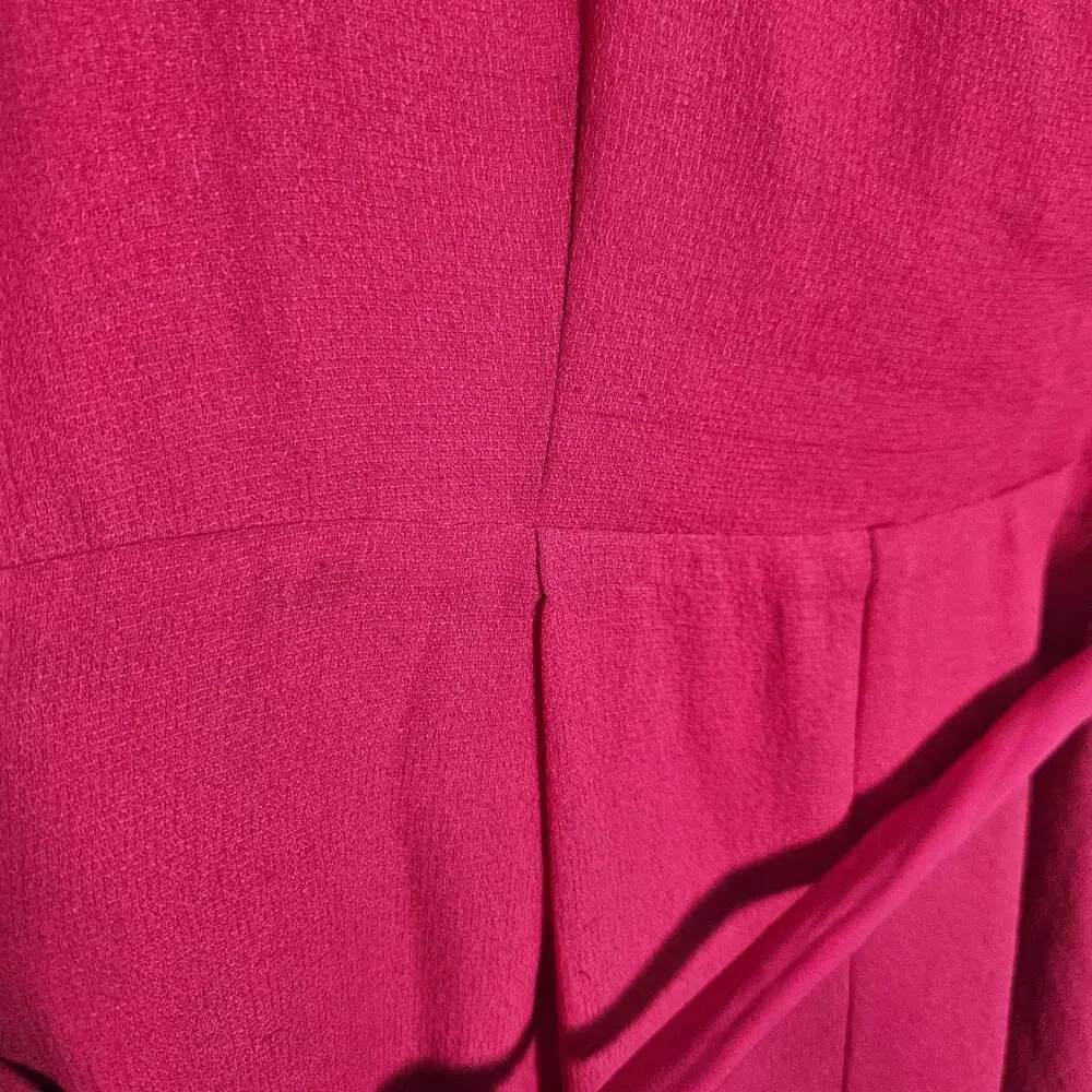 NWOT Eliza J Jumpsuit Hot Pink Faux Wrap Crop Wide Leg Sz 2 - Picture 12 of 16